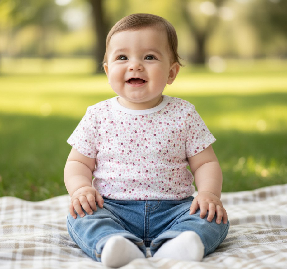 Pack Camisetas manga corta bebe niña rosas