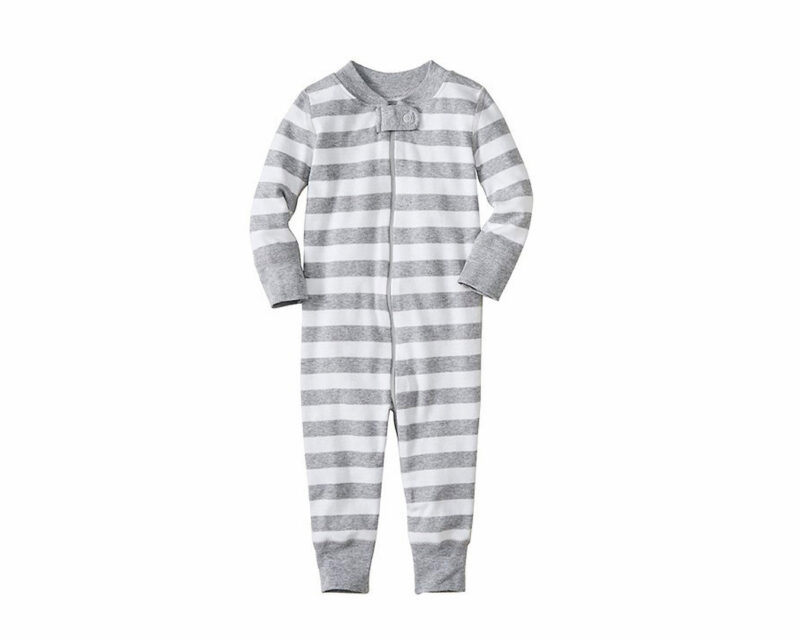 Pijama 1 Pieza Listado Gris/Blanco