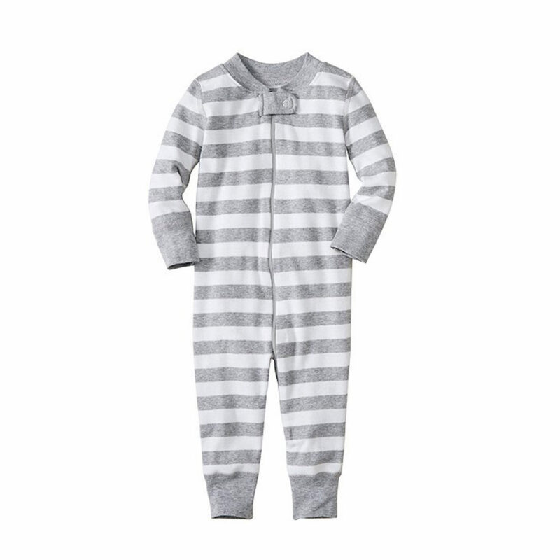 Pijama 1 Pieza Listado Gris/Blanco