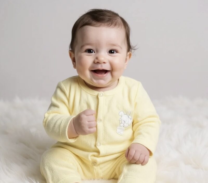 Enterito Bordado Bunny Amarillo Unisex - Imagen 3