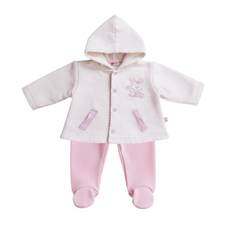 Conjunto Bordado Conejita Rosa