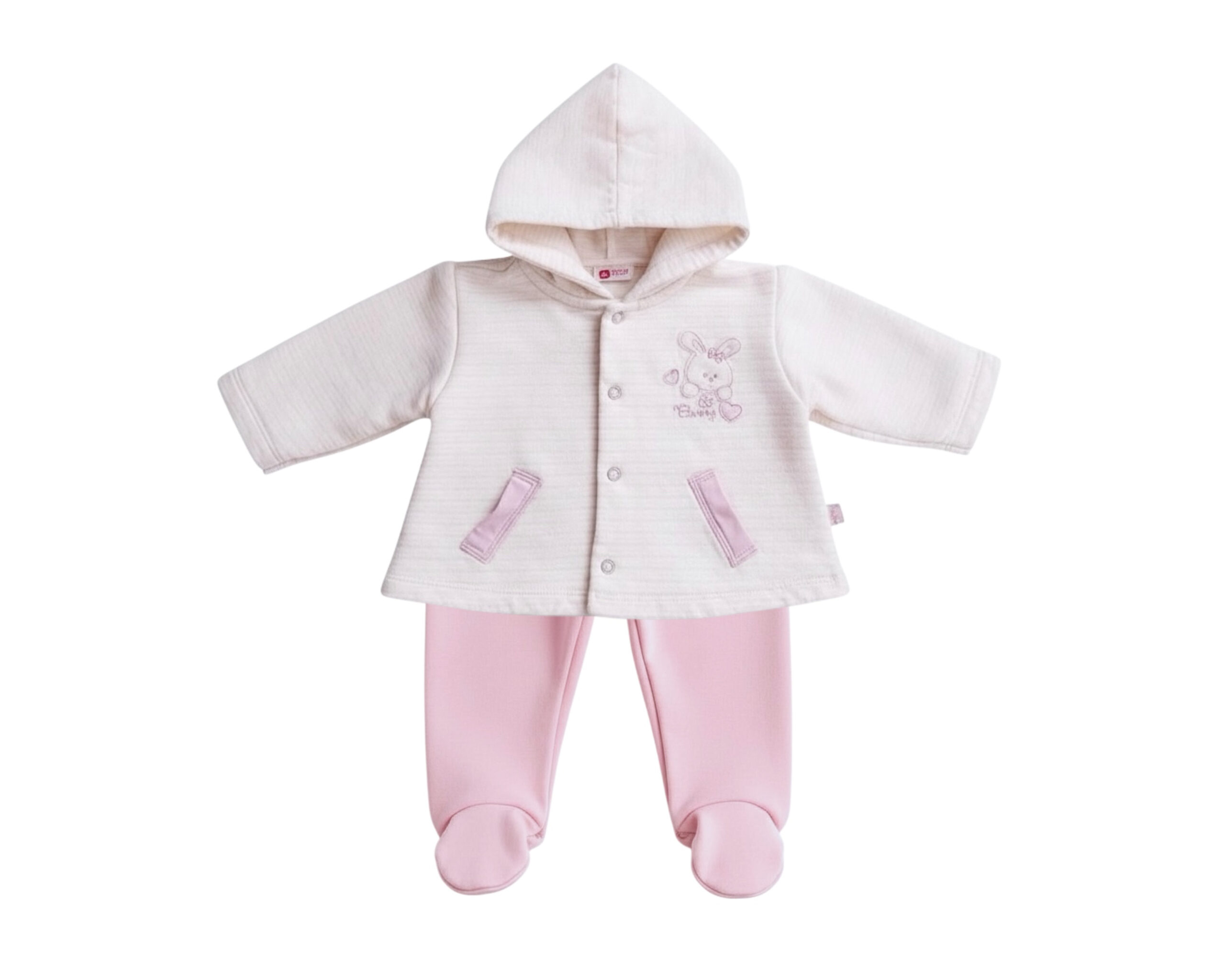 Conjunto Bordado Conejita Rosa