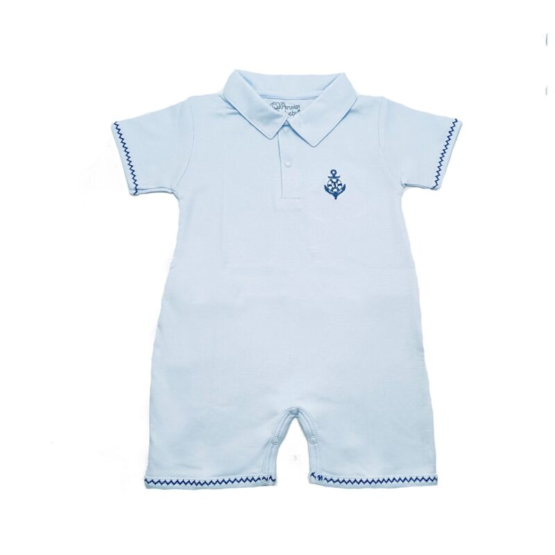 Enterito Bordado Ancla Celeste