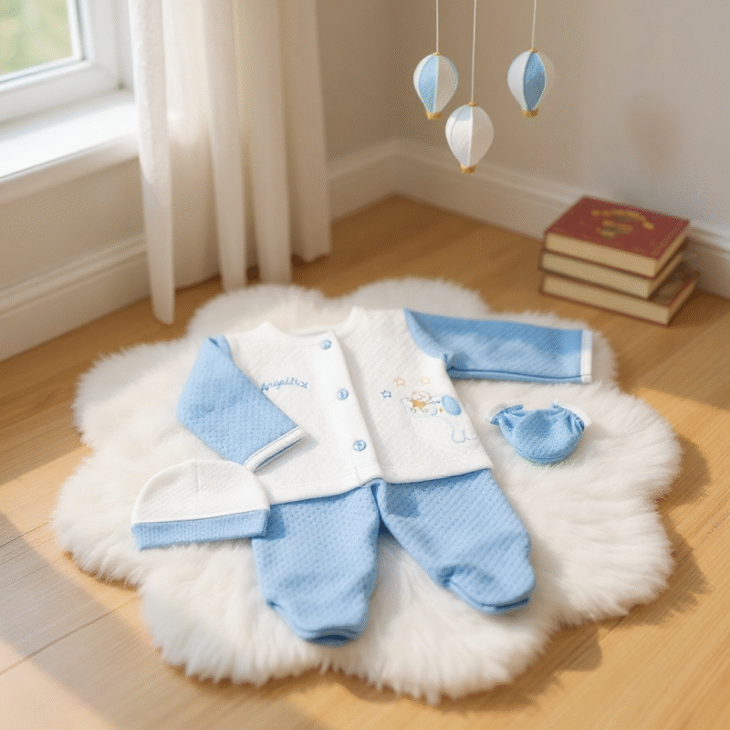 Conjunto 4 Piezas Monkey Celeste - Imagen 3