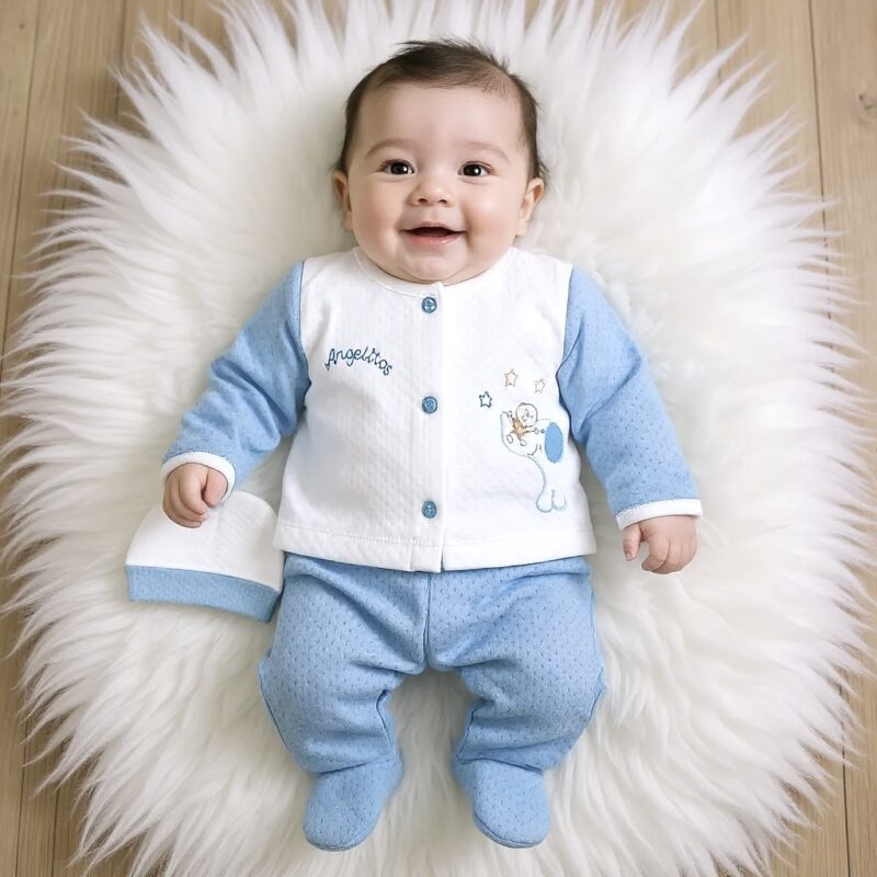 Conjunto 4 Piezas Monkey Celeste - Imagen 2