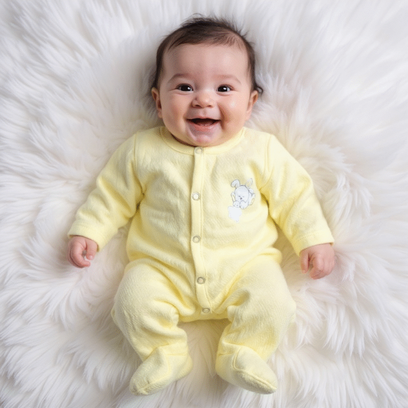 Enterito Bordado Bunny Amarillo Unisex - Imagen 2