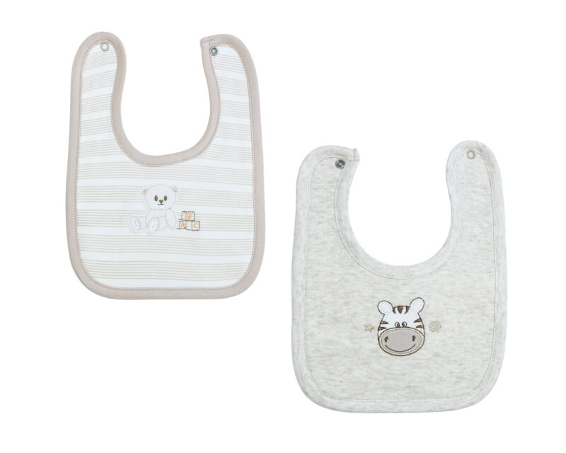 Pack 2 Baberos Bear and Zebra Café
