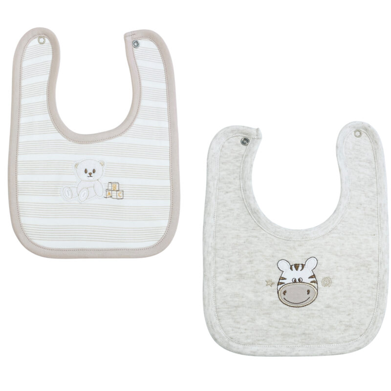 Pack 2 Baberos Bear and Zebra Café