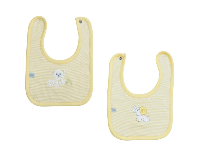 Pack 2 Baberos Bear and Elephant Amarillo