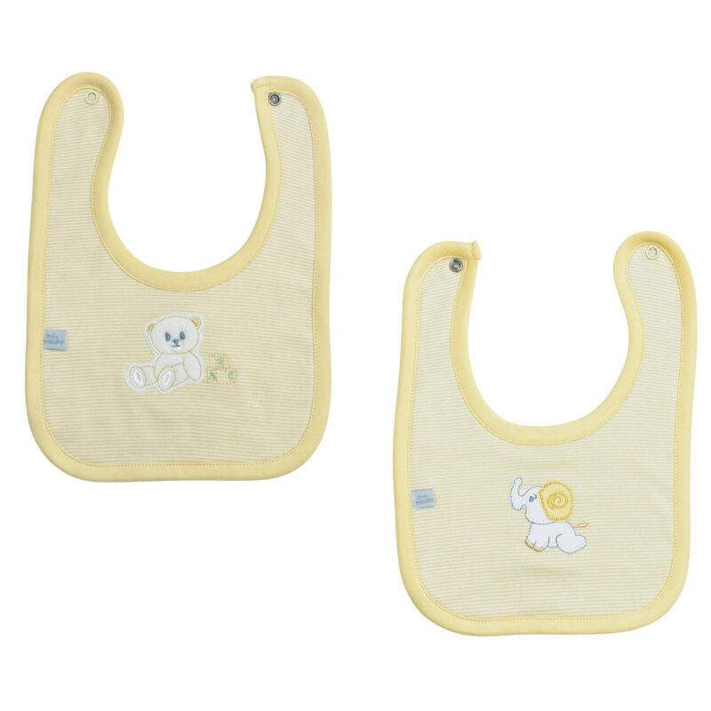Pack 2 Baberos Bear and Elephant Amarillo